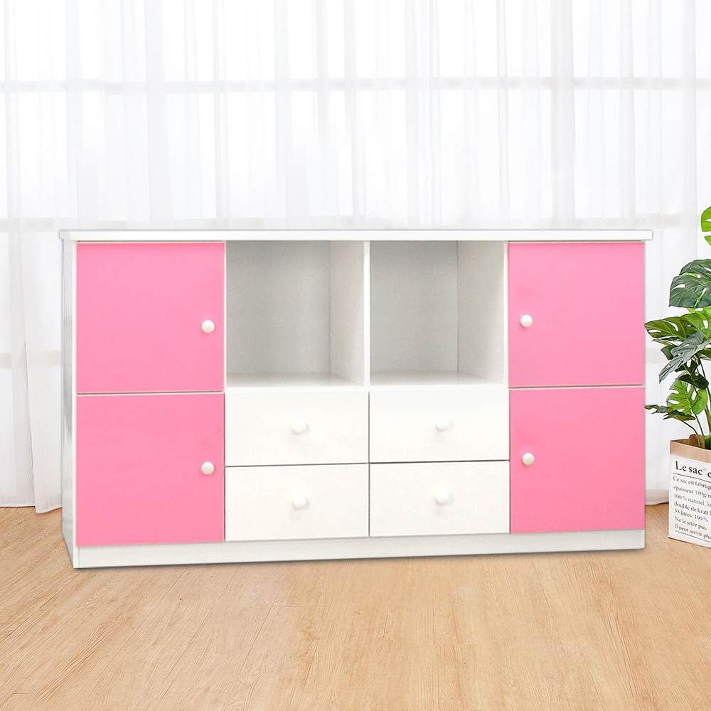 5.5尺四門四抽開放式防水塑鋼收納櫃/置物櫃(五色可選)