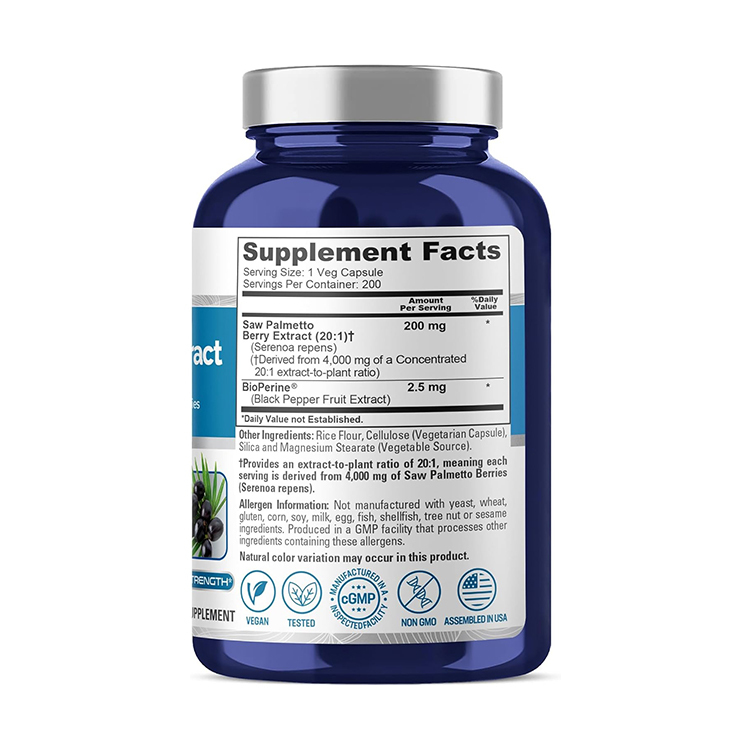 NusaPure Saw Palmetto 4000mg with Bioperine 2.5 mg ,200 Veg Caps