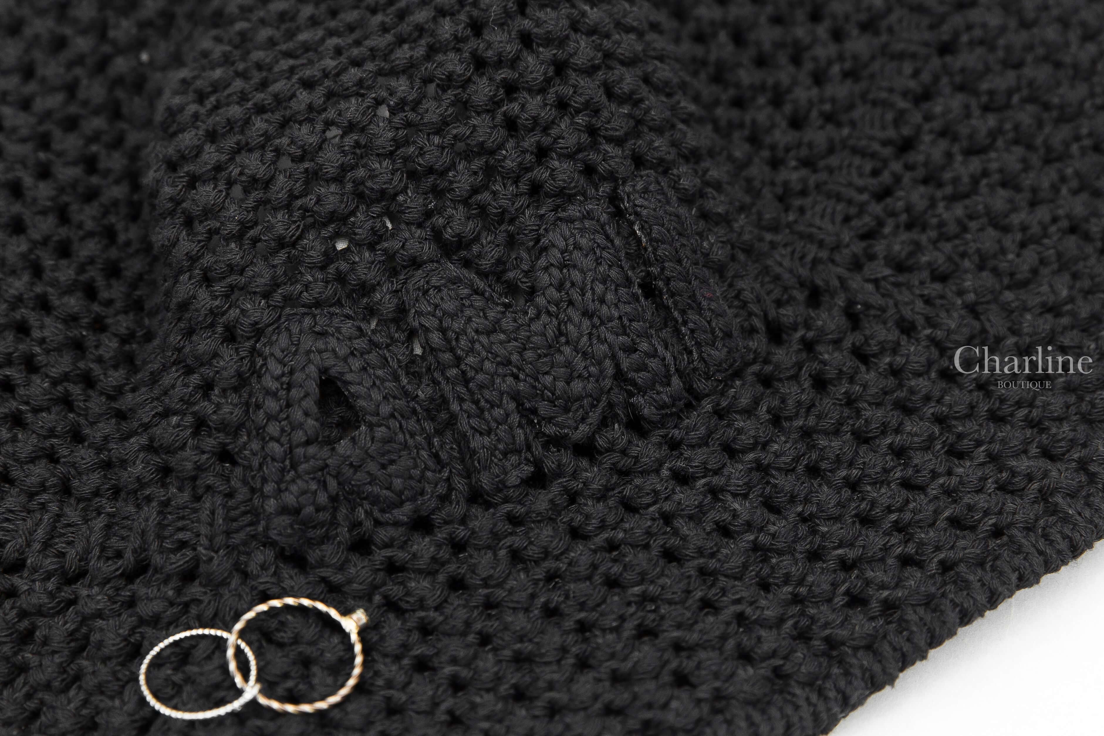 Ami Paris Black Knit Ami Patch Bucket Hat 黑色字母棉質編織鐘形漁夫帽