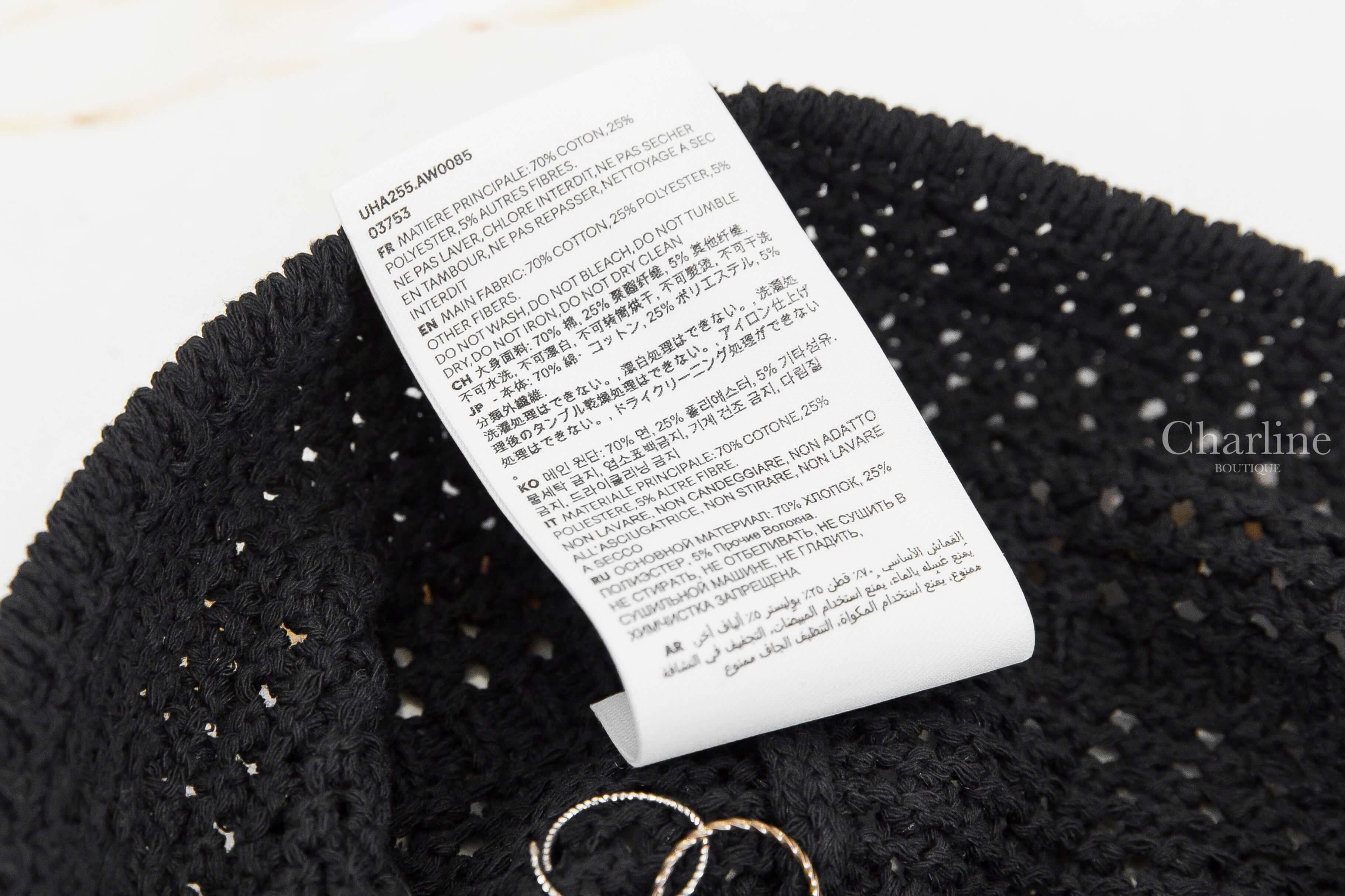 Ami Paris Black Knit Ami Patch Bucket Hat 黑色字母棉質編織鐘形漁夫帽-Charline Boutique 精品代購