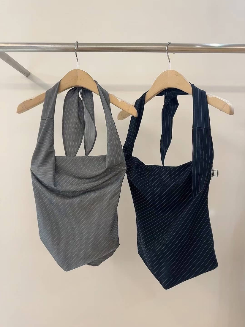 [現貨] Simona 清涼繞脖線條背心 [ 2色 / Free ]