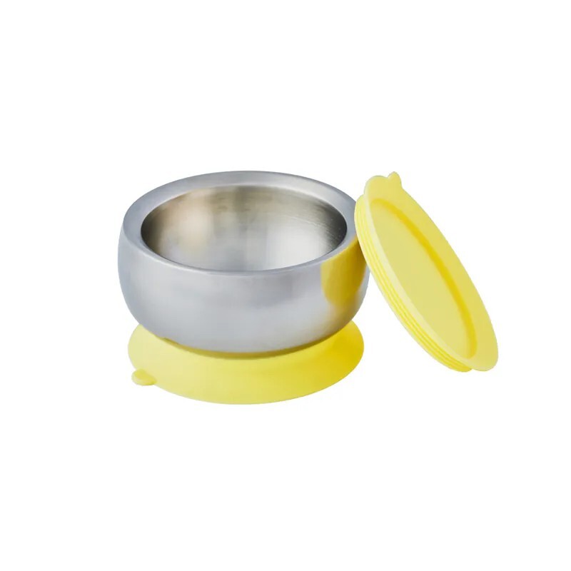 【little.b】吸盤碗1入｜316雙層不鏽鋼系列｜學習餐具｜6種顏色-寶貝藍、甜美粉、精靈黃、夢幻紫、小芽綠、暖暖橘