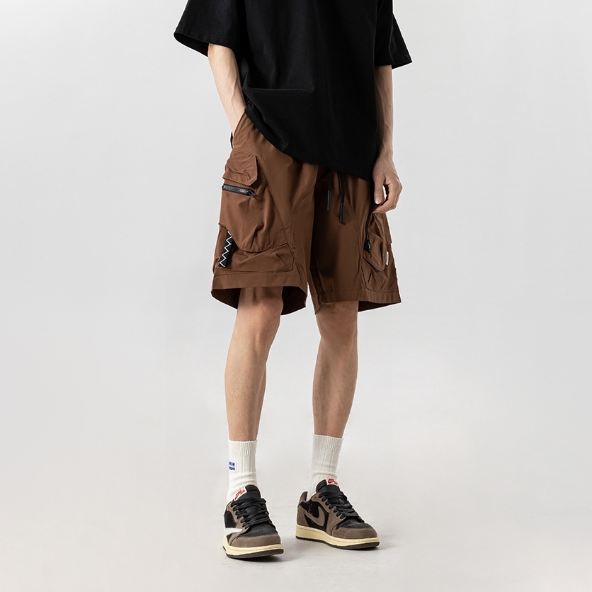 8M03 素色寬鬆機能感口袋工裝褲 四色