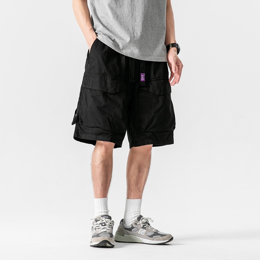 8M06 日系水洗棉翻蓋口袋工裝褲 四色