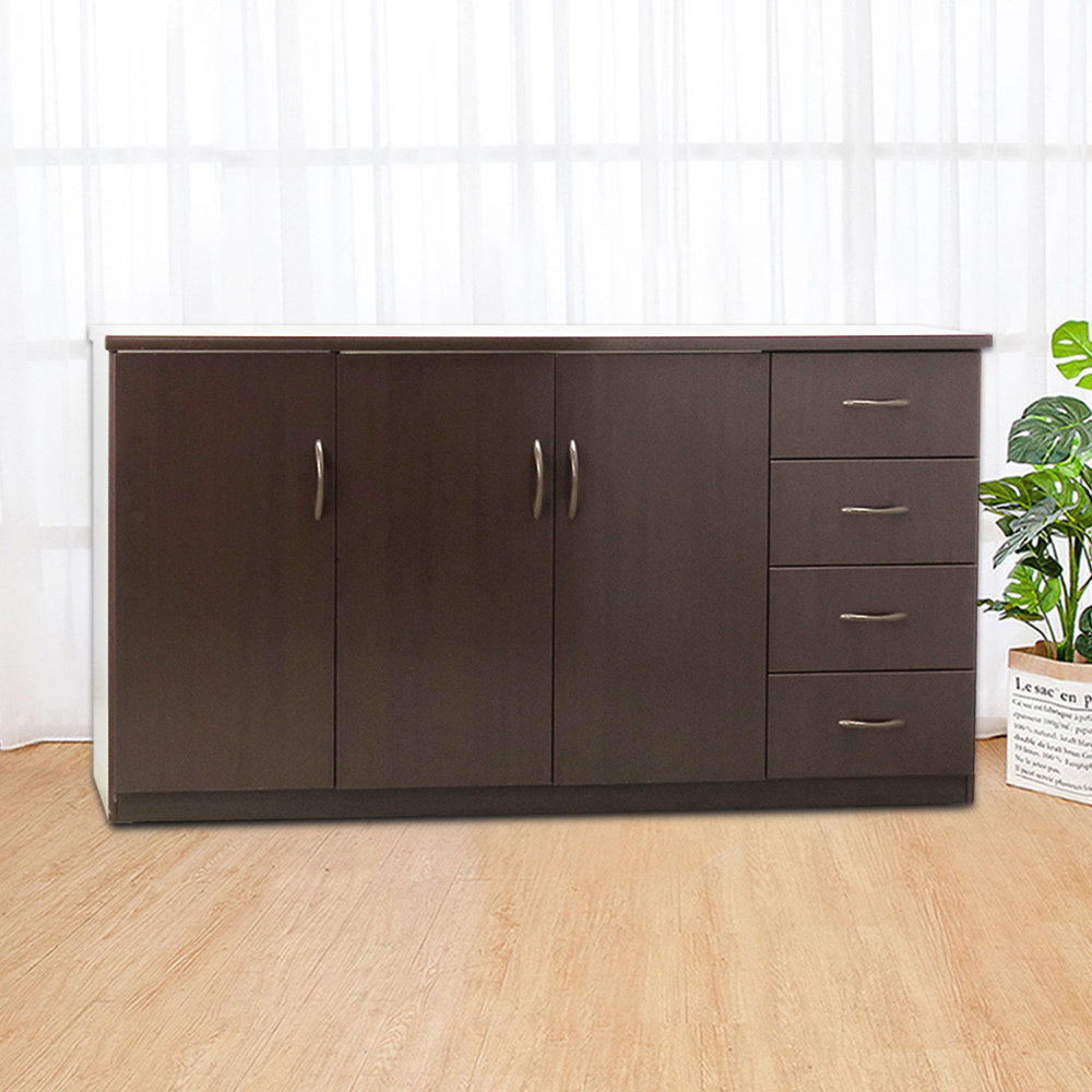 5.5尺三門四抽防水塑鋼收納櫃/置物櫃(四色可選)