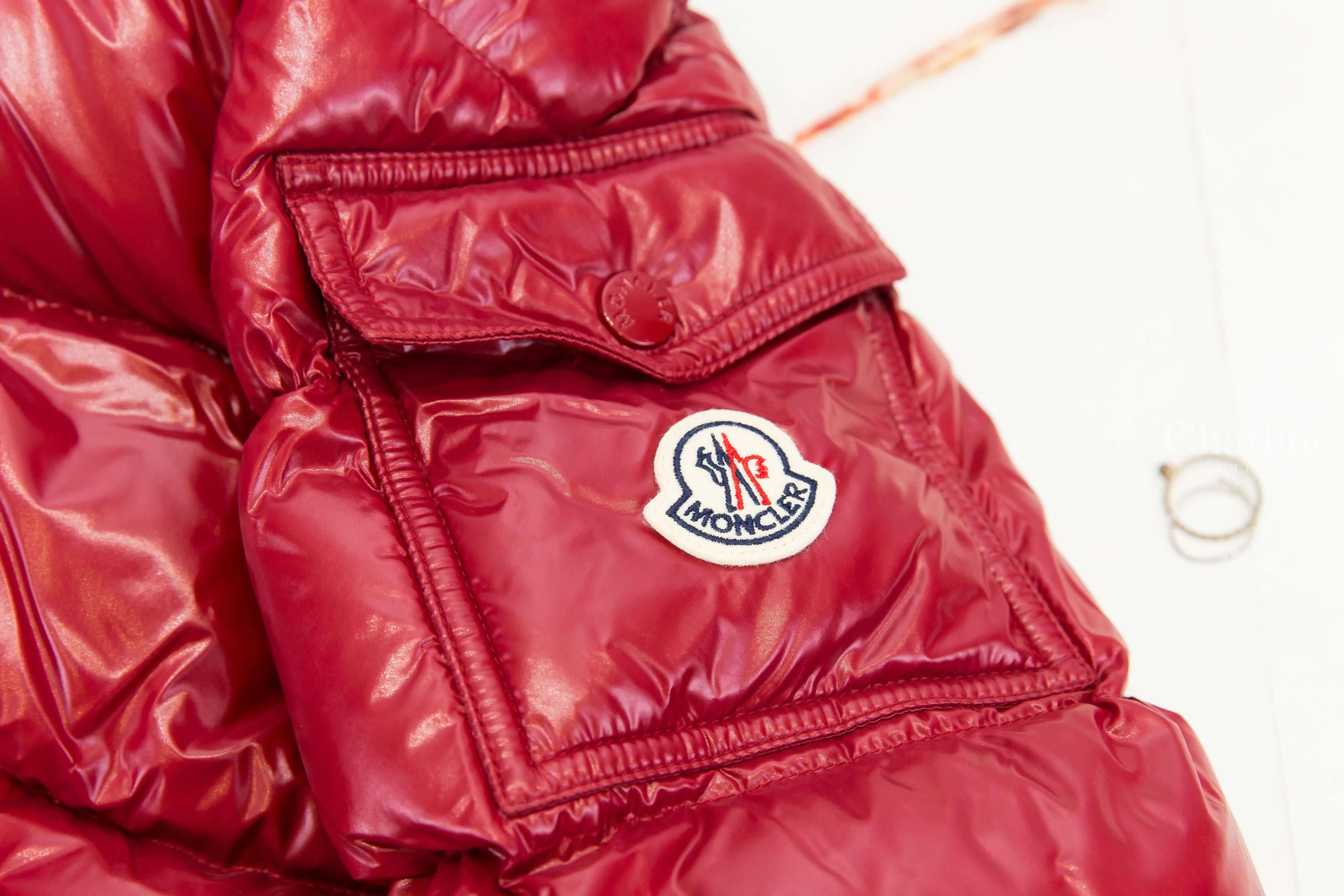Moncler Maire Hooded Short Down Jacket 紅色連帽拉鍊口袋輕羽絨外套