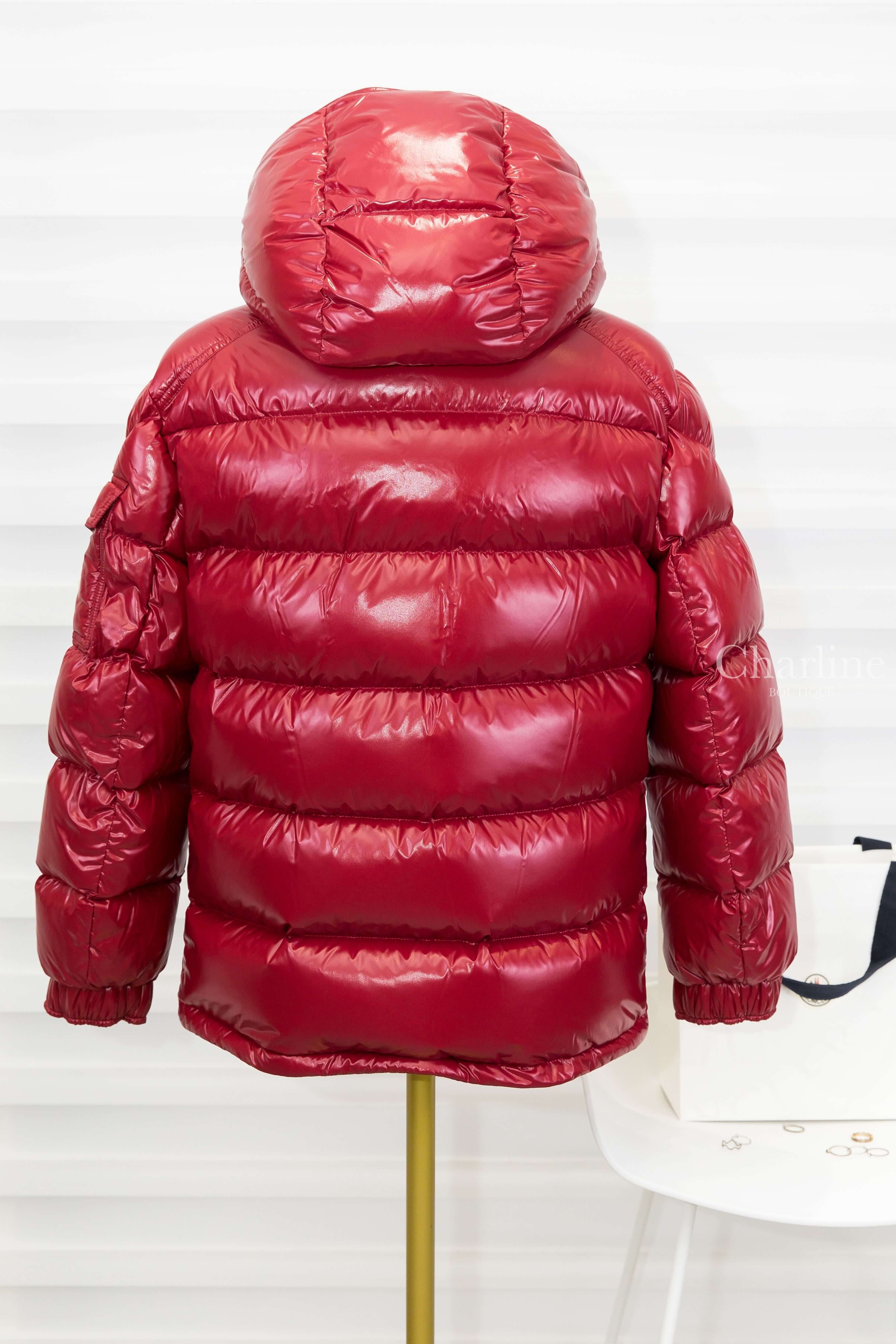 Moncler Maire Hooded Short Down Jacket 紅色連帽拉鍊口袋輕羽絨外套-Charline Boutique 精品代購