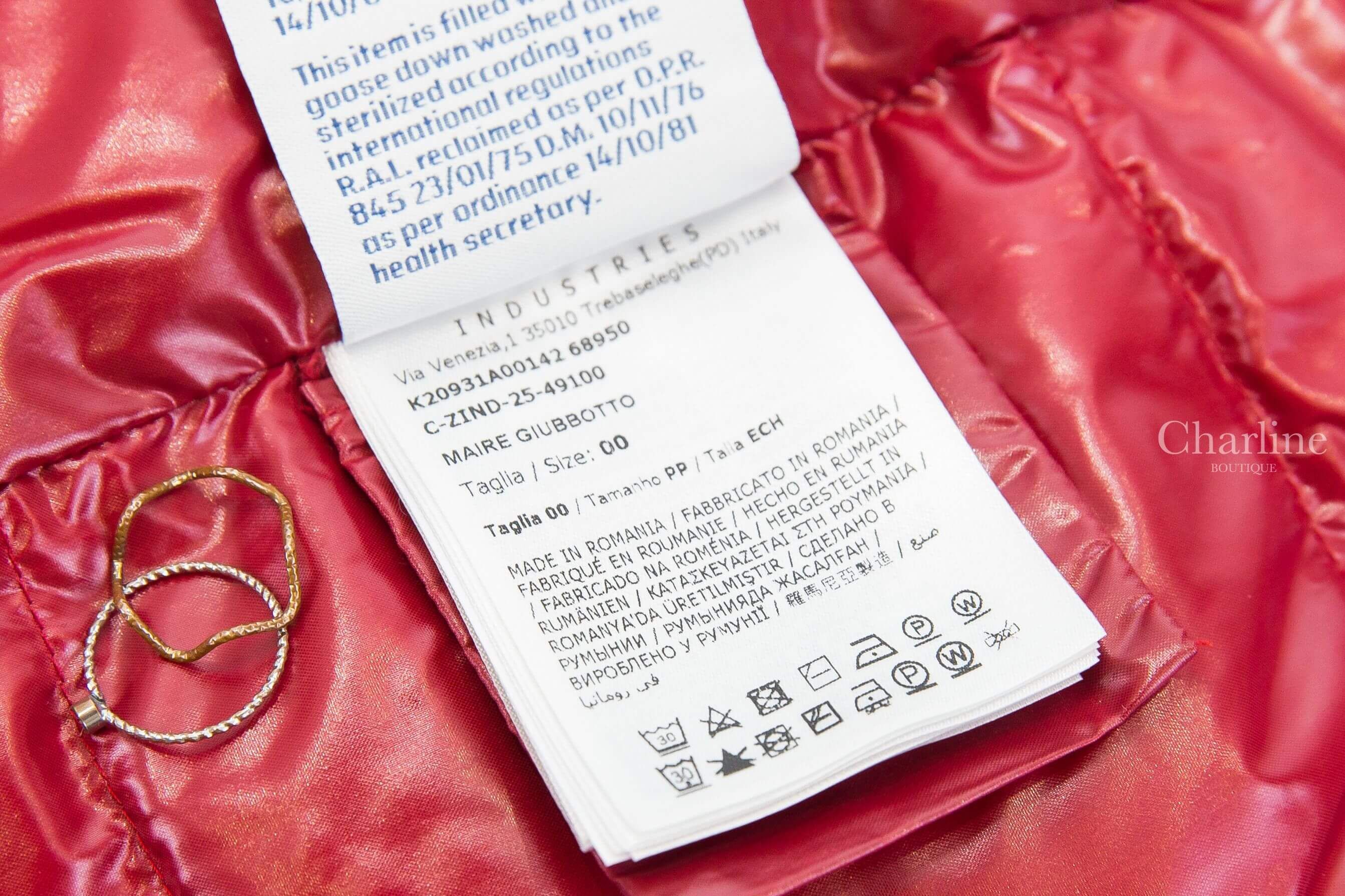 Moncler Maire Hooded Short Down Jacket 紅色連帽拉鍊口袋輕羽絨外套-Charline Boutique 精品代購
