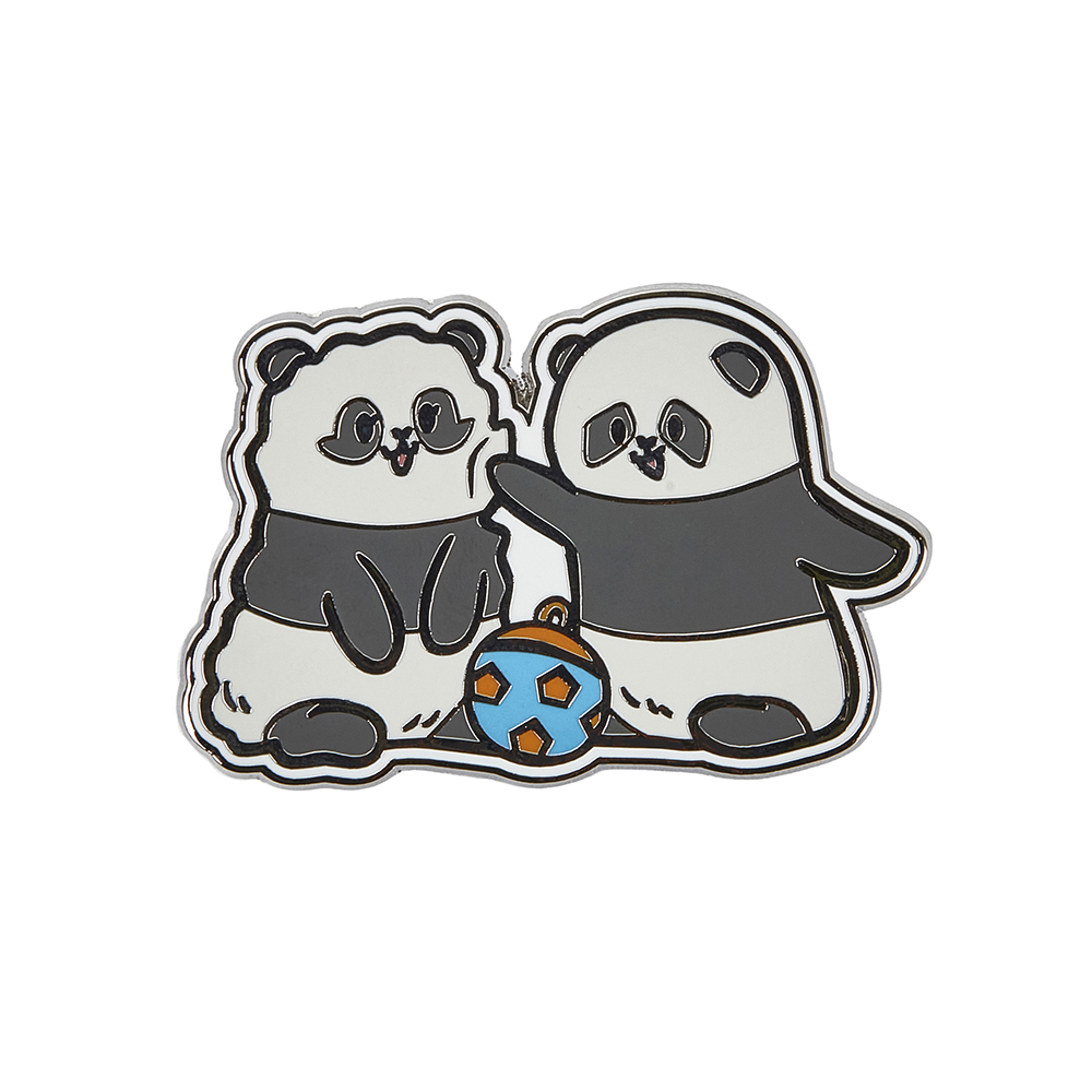 Panda Friends Elder Sister "Jia Jia" & Little Brother "De De" Metal Pin