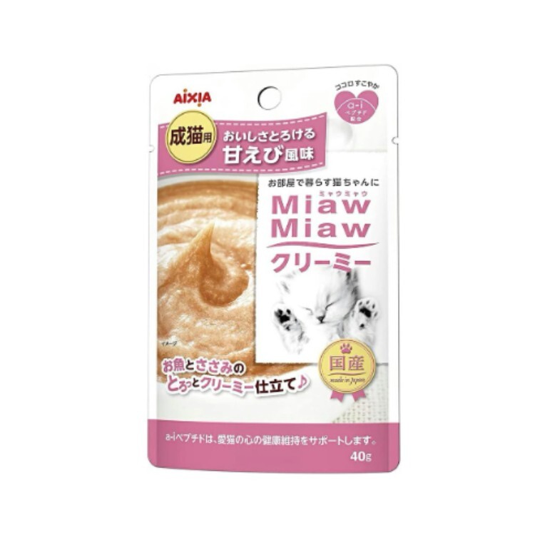 MiawMiaw 成貓用 雞肉 三文魚 鰹魚 蝦肉醬味濕糧 40g