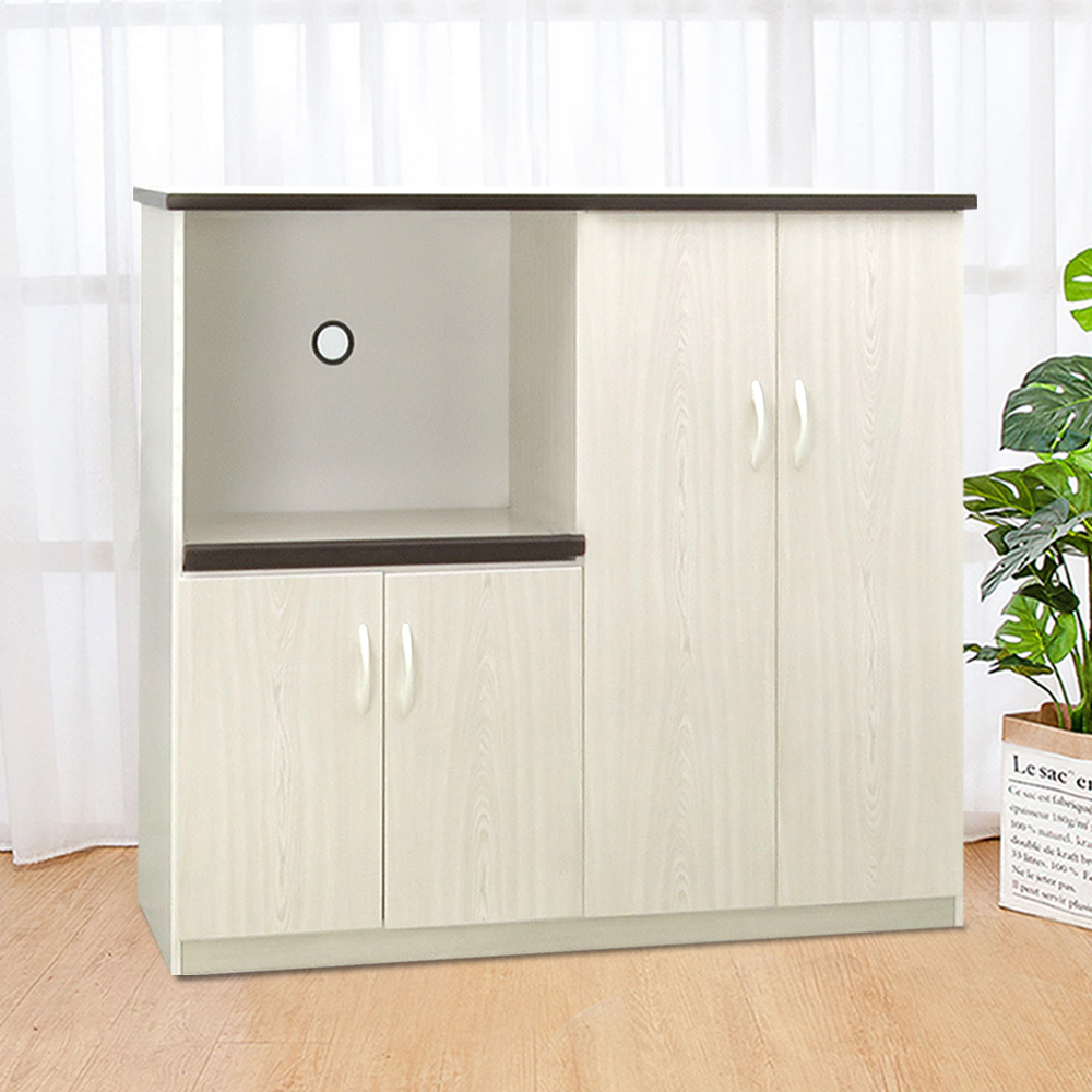 4.3尺四門一拉盤防水塑鋼電器櫃/收納餐櫃(兩色可選)