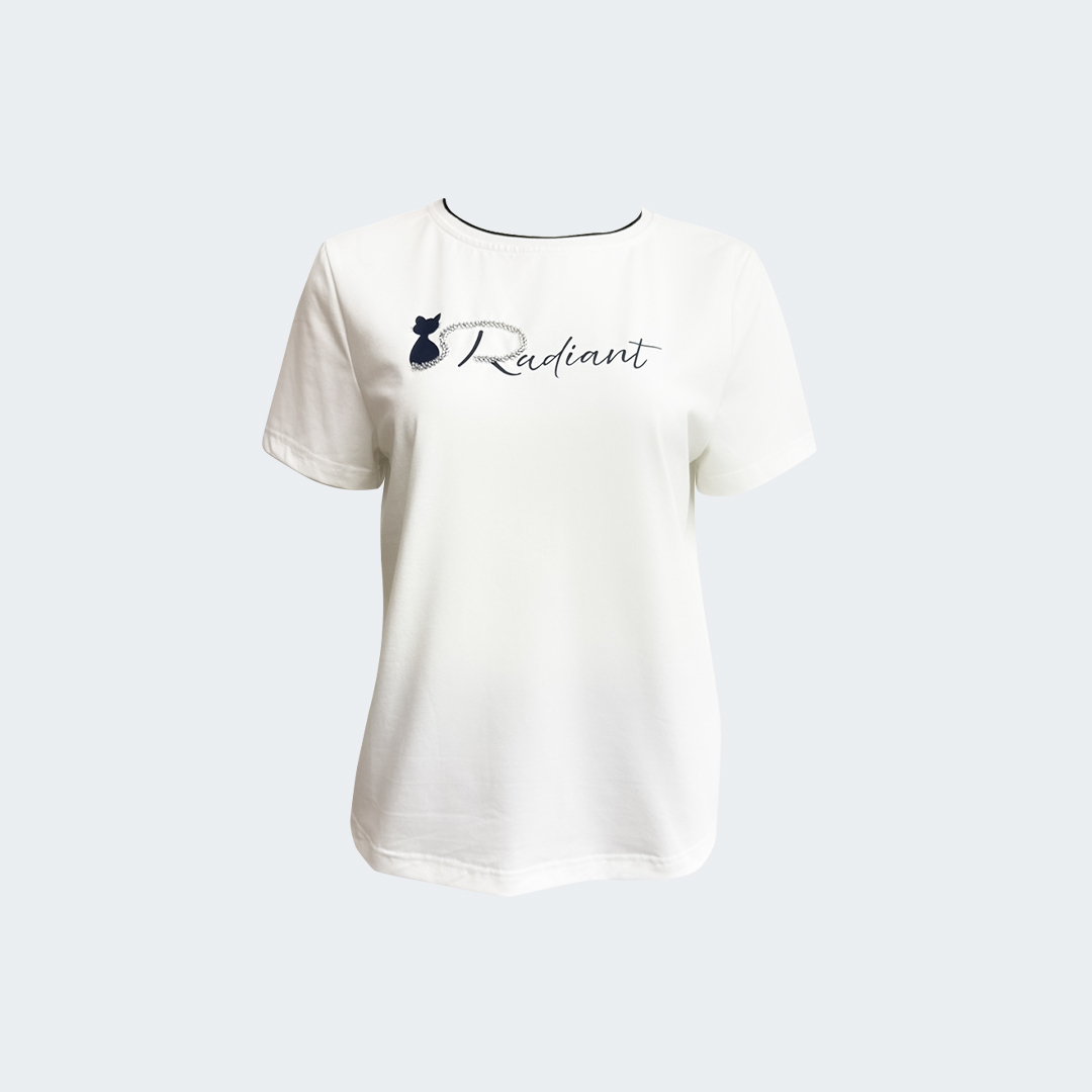 高彈性活動力剪影印花T恤