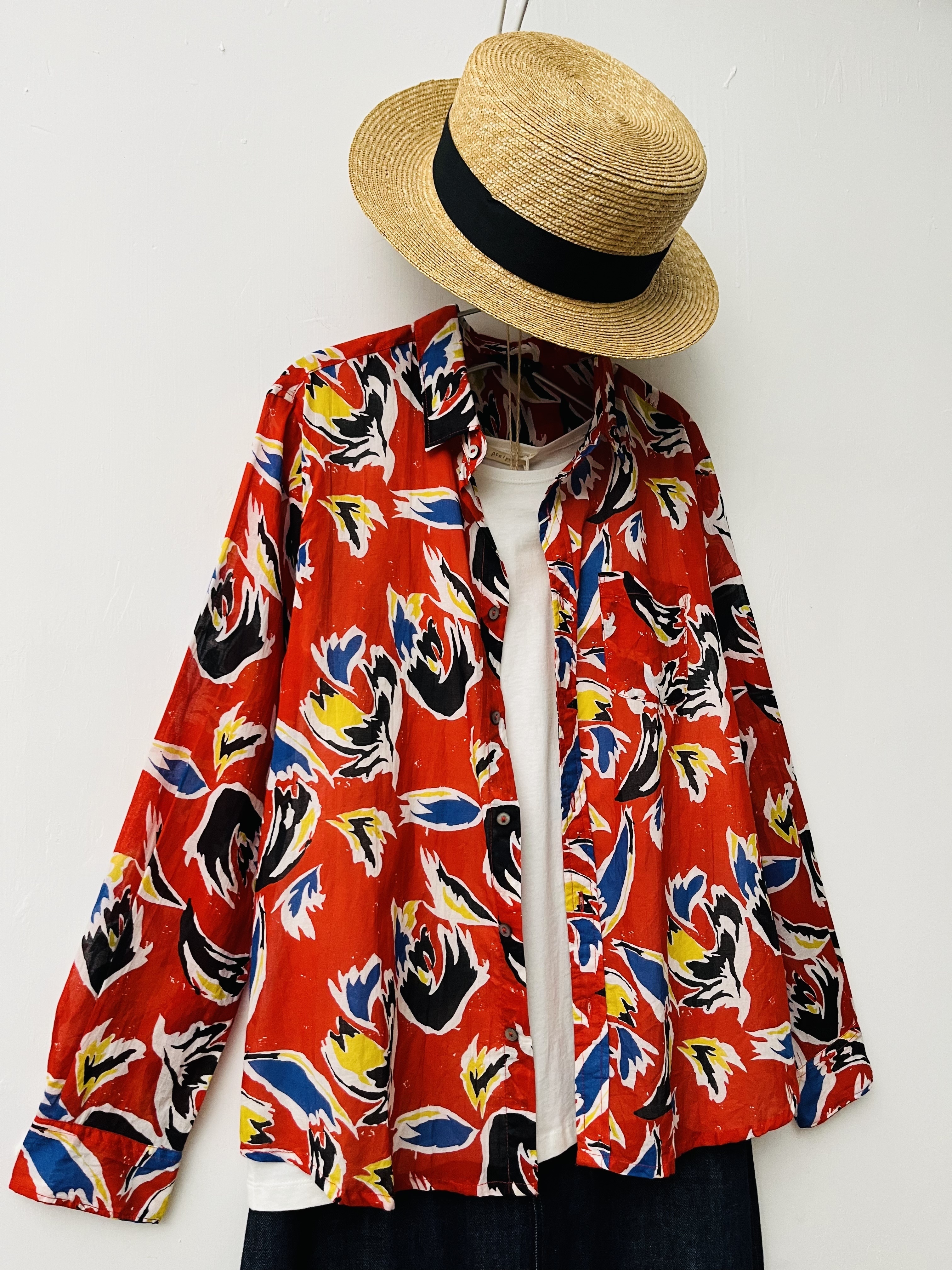 CALINER紅色水彩top