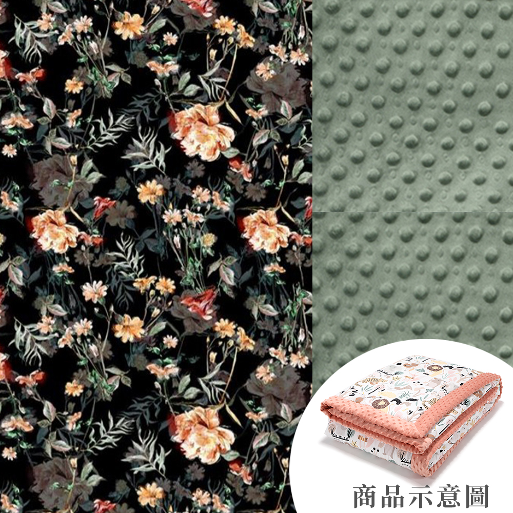 La Millou波蘭 暖膚豆豆毯大人款(140x220cm)｜黑諾瓦花叢｜抹茶鮮牛奶