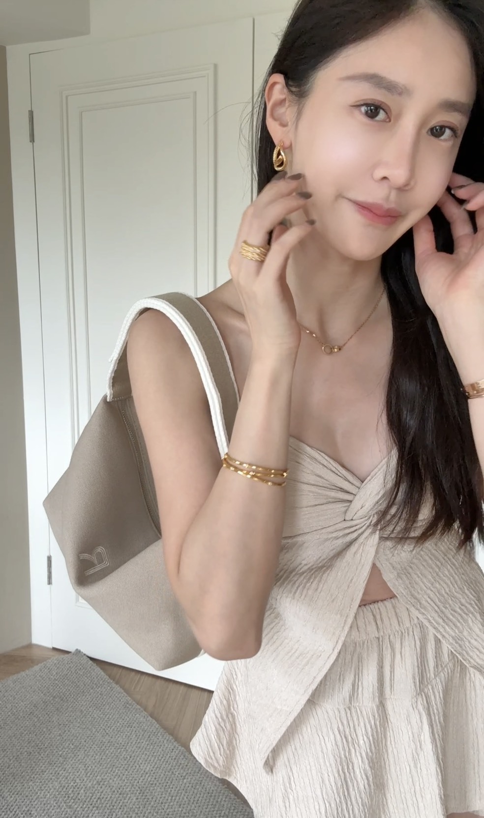 老錢風點鑽線條感手環