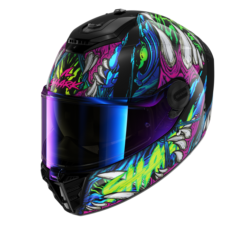 SHARK SPARTAN RS SHAYTAN 藍紫 彩繪