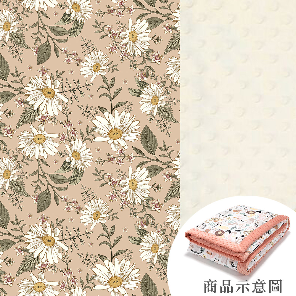 【84折】La Millou波蘭 暖膚豆豆毯大人款(140x220cm)｜浪漫雛菊｜雲朵白-outlet專屬