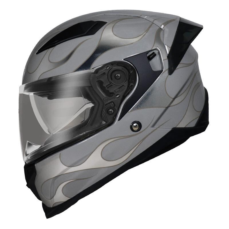 THH T840B ON FIRE 灰銀 全罩式 安全帽 小帽體