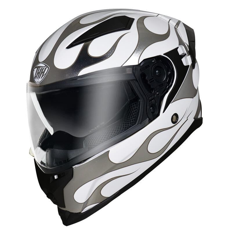 THH T840B ON FIRE 白銀 全罩式 安全帽 小帽體