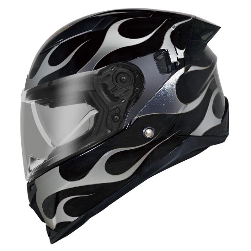 THH T840B ON FIRE 黑銀 全罩式 安全帽 小帽體