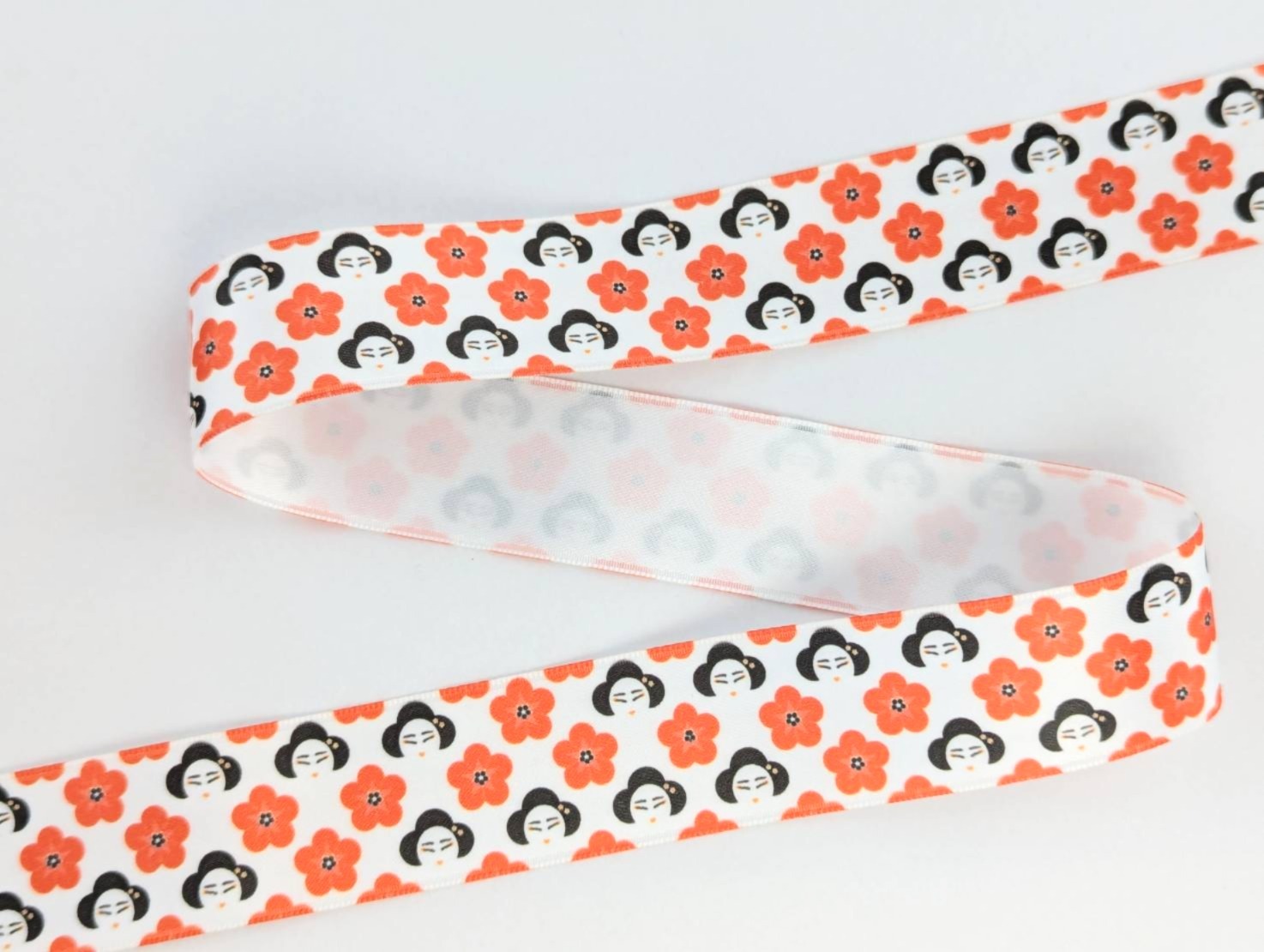 日本藝妓與櫻花插畫/特級緞面