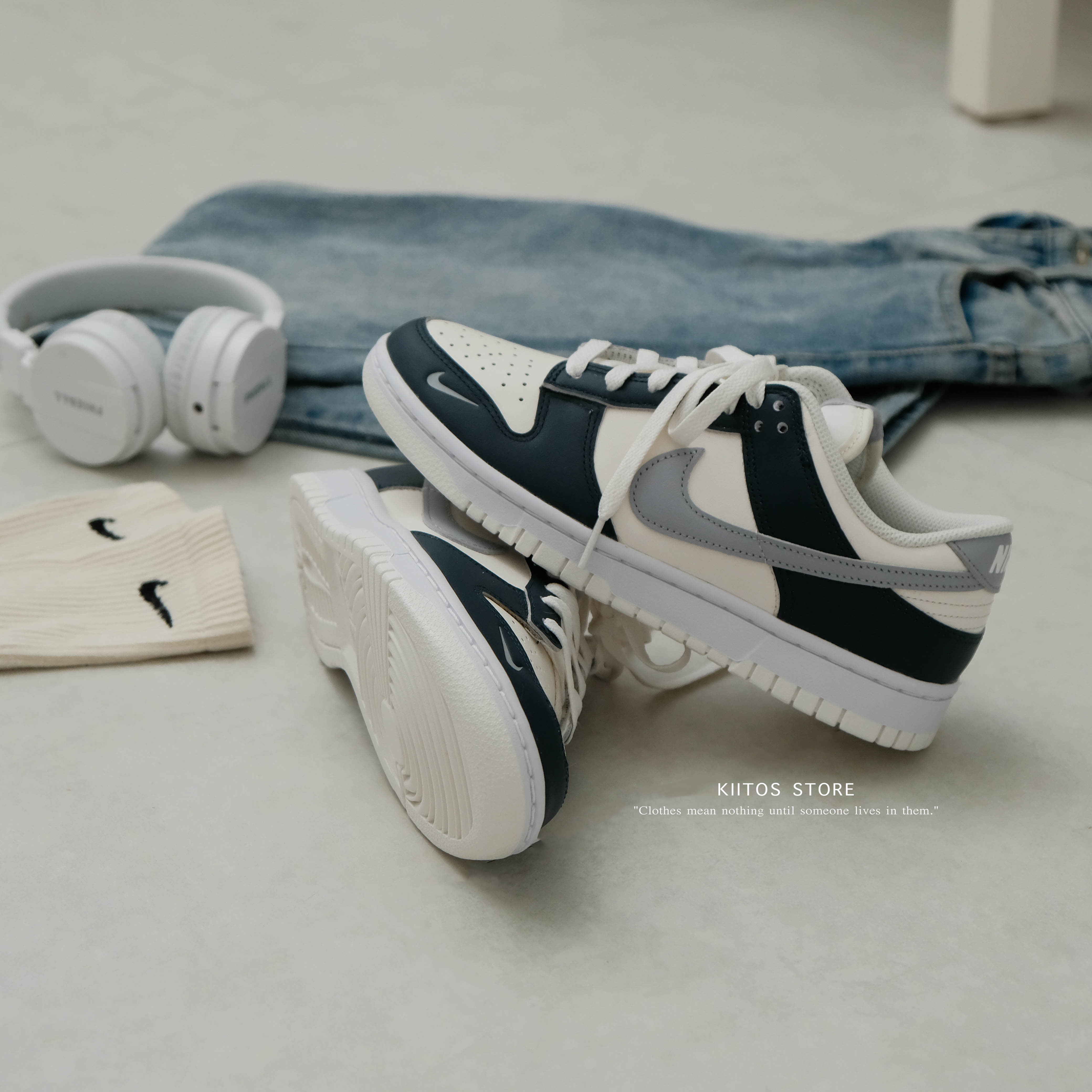 Nike Dunk Low 深藍 小勾 雙勾 女鞋HV2390-100