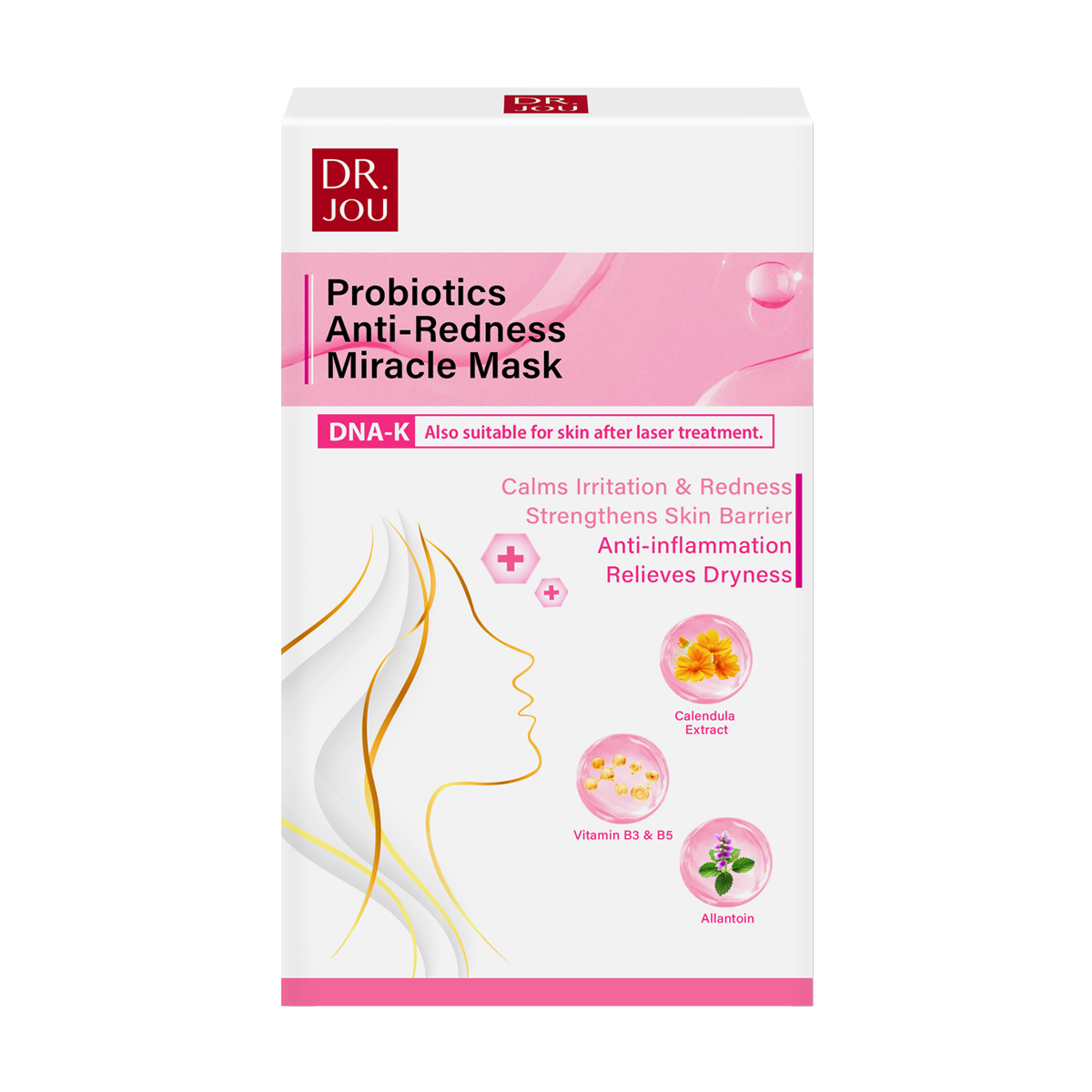 【爆紅成分PDRN】【可醫美後用】DR.JOU益生菌抗敏降紅奇蹟面膜 (6片)