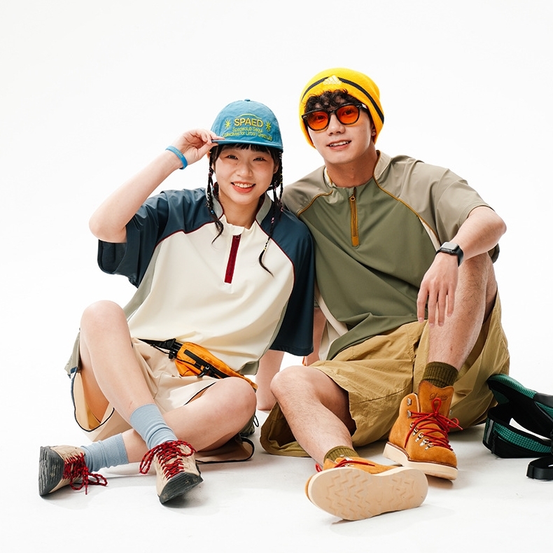 8M19 立領拉鍊造型速乾短棉TEE 兩色