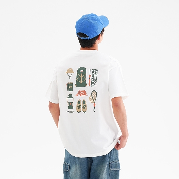 8M21 山系凹豆風印花短棉TEE 兩色