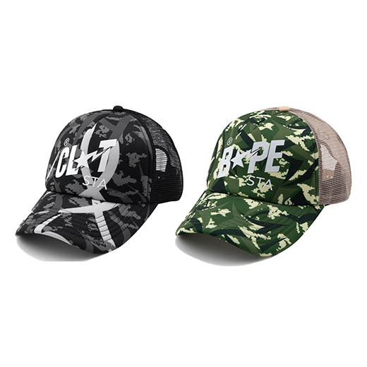BAPE x CLOT EGRA CAMO TRUCKER CAP