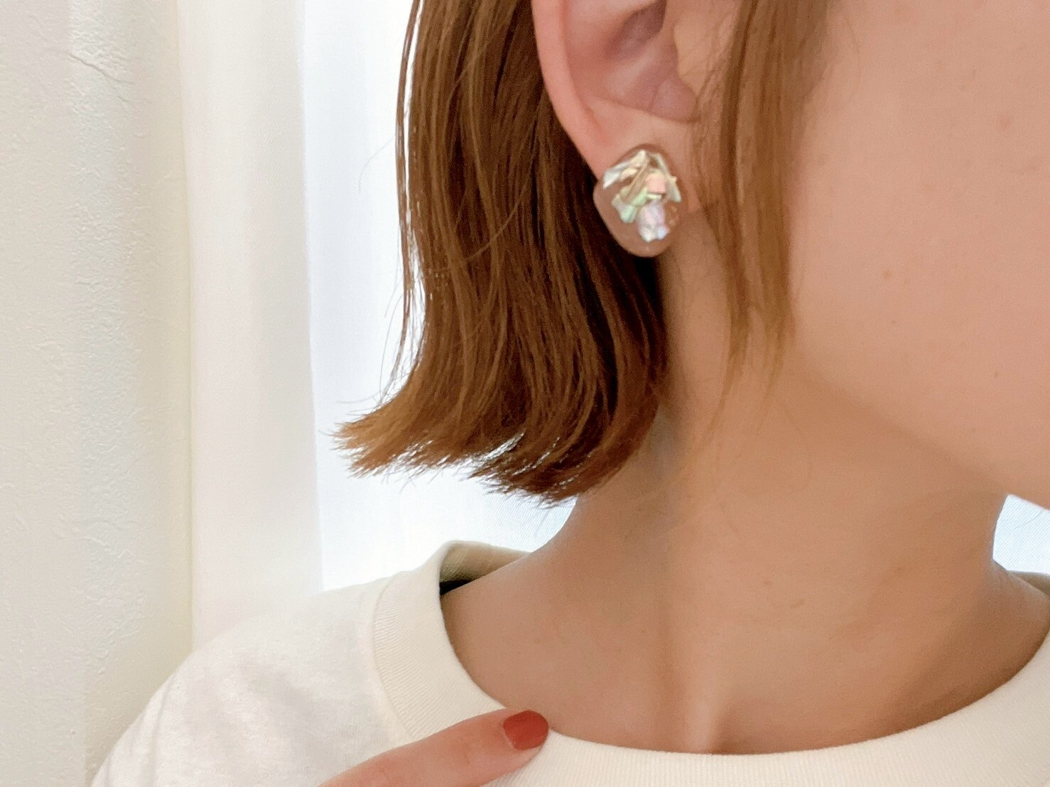 [marumo] pukkuri/coral | 耳針 | NO.8