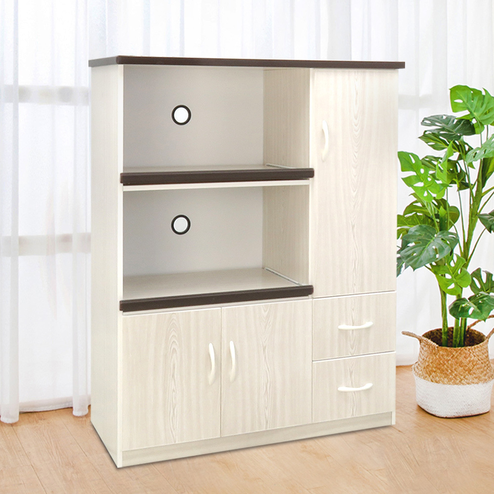 3.2尺三門二抽二拉盤防水塑鋼電器櫃/收納餐櫃(兩色可選)