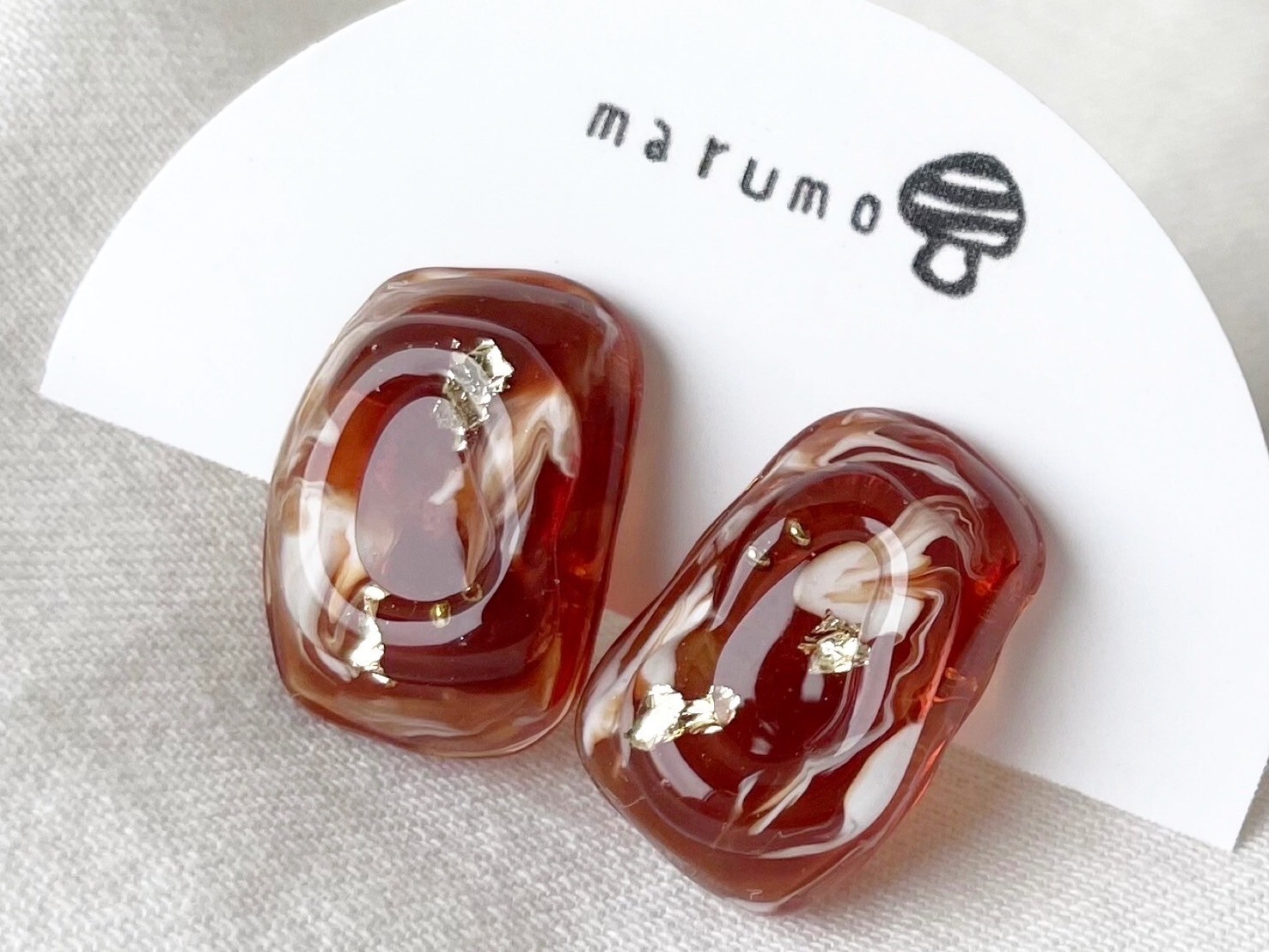 [marumo] nuance marble/brown | 耳針 | NO.12