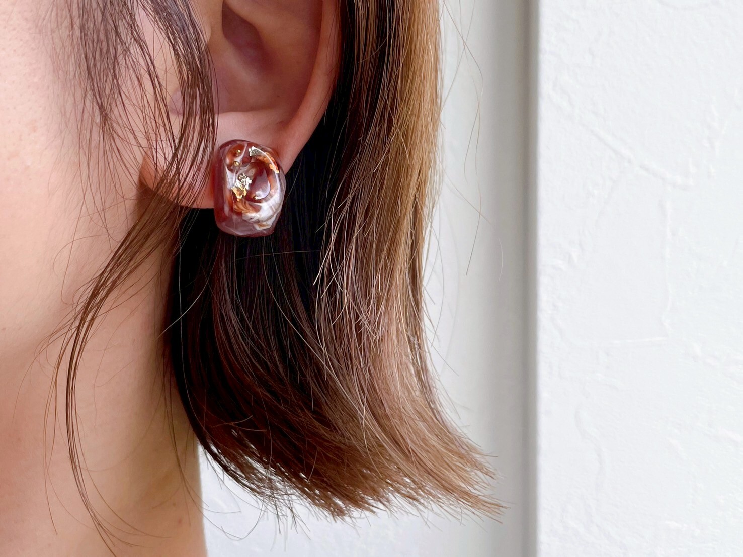 [marumo] nuance marble/brown | 耳針 | NO.12