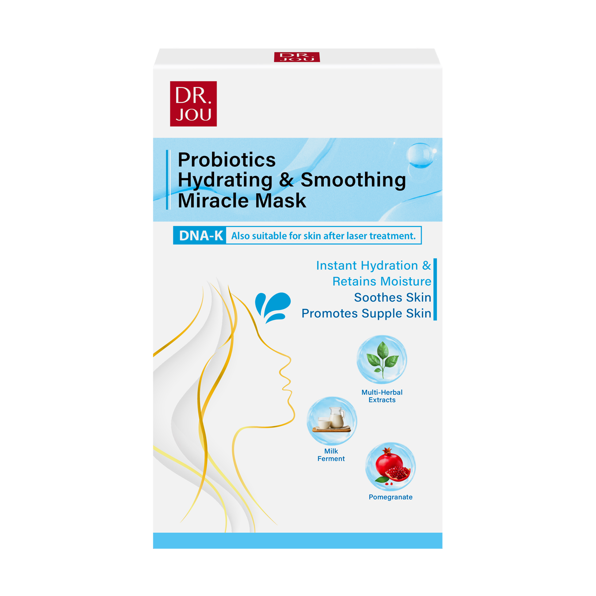 【1月特選優惠】【PDRN】【可醫美後用】DR.JOU益生菌保濕柔滑奇蹟面膜 6片