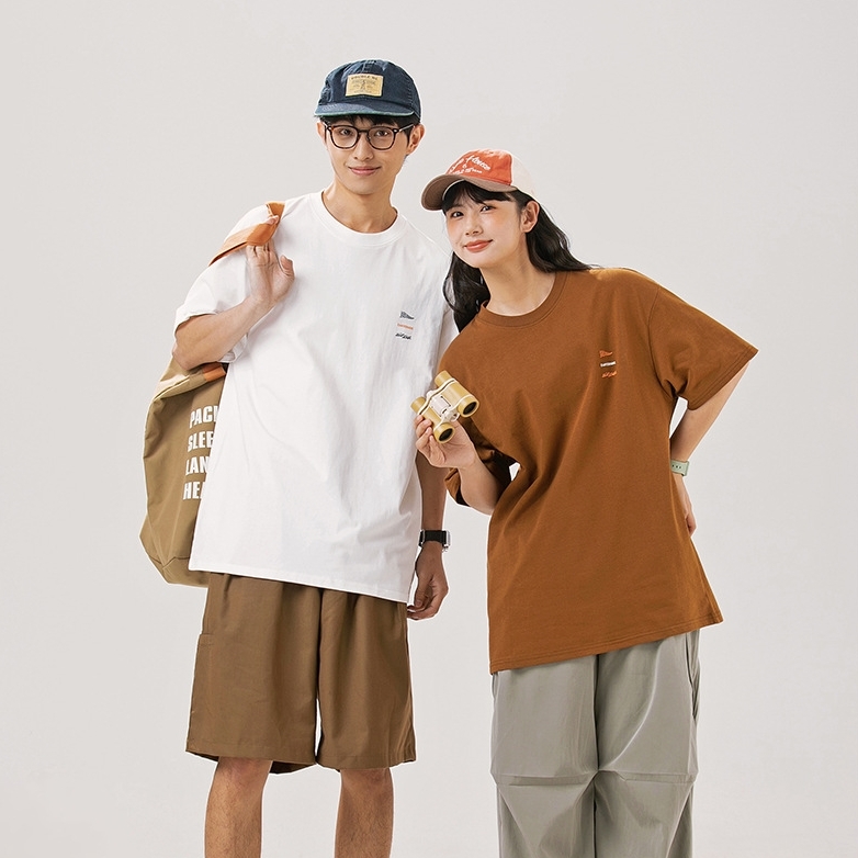 8M29  海洋元素雙面字母短棉TEE 三色