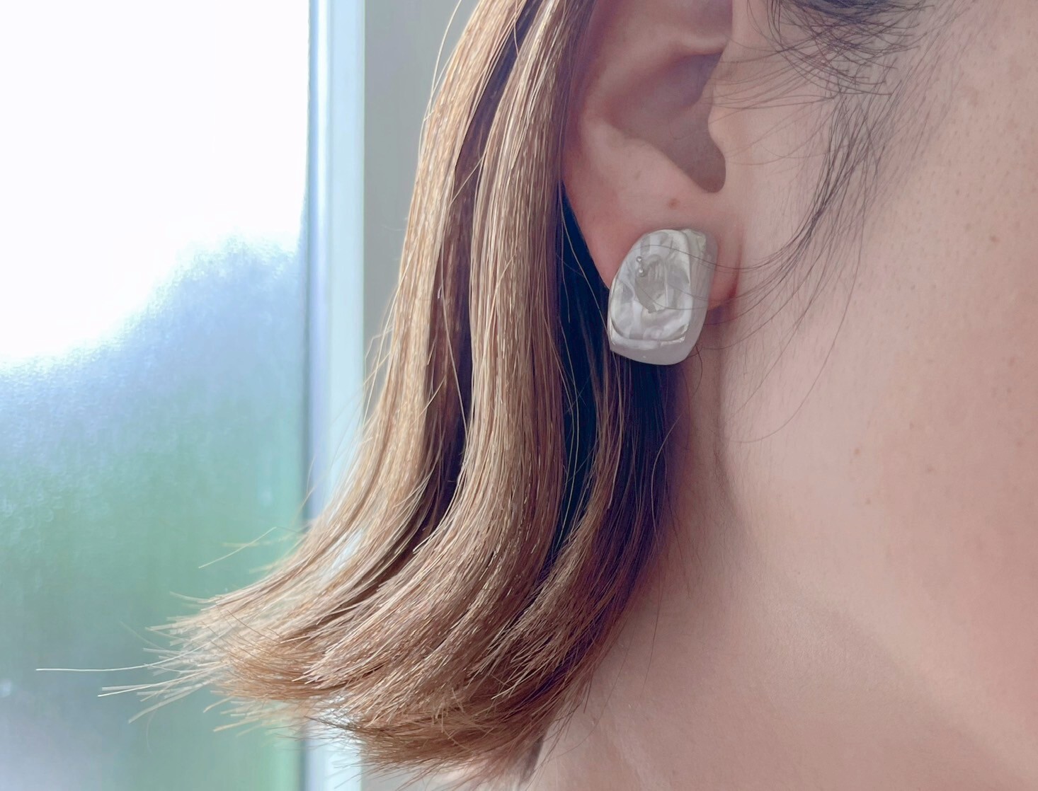 [marumo] nuance marble/silver | 耳針 | NO.15