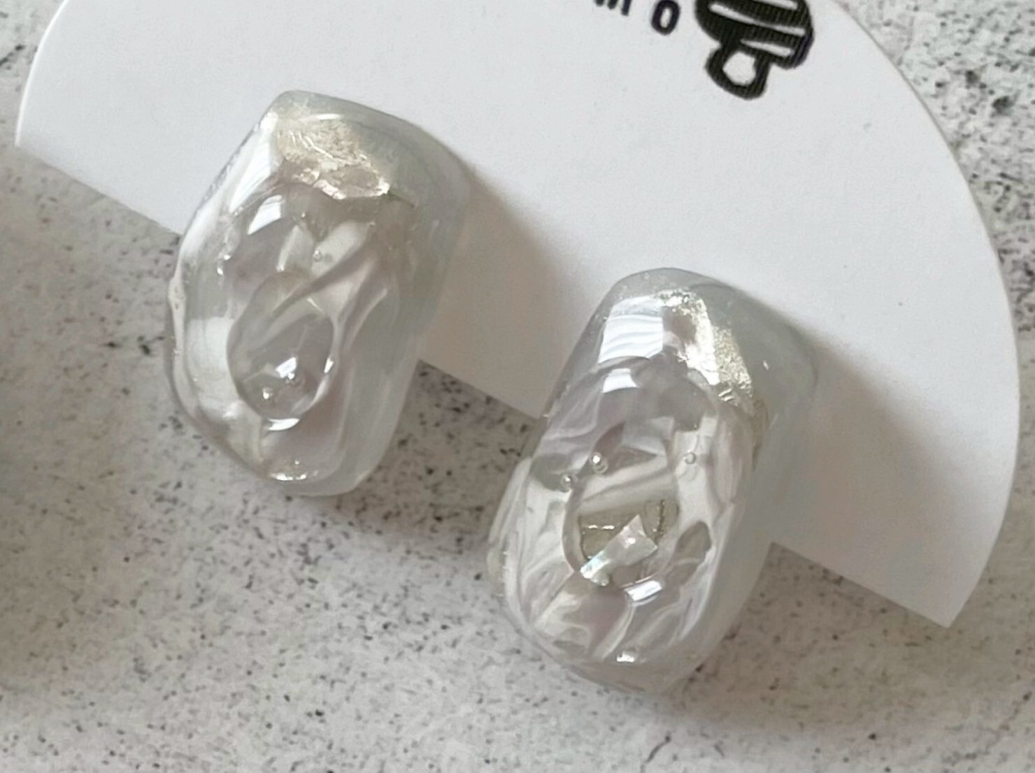 [marumo] nuance marble/silver | 耳針 | NO.15