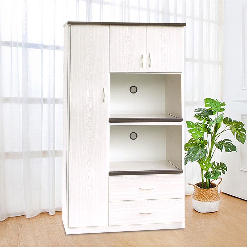 3.2尺三門二抽二拉盤防水塑鋼電器櫃/收納高餐櫃(兩色可選)