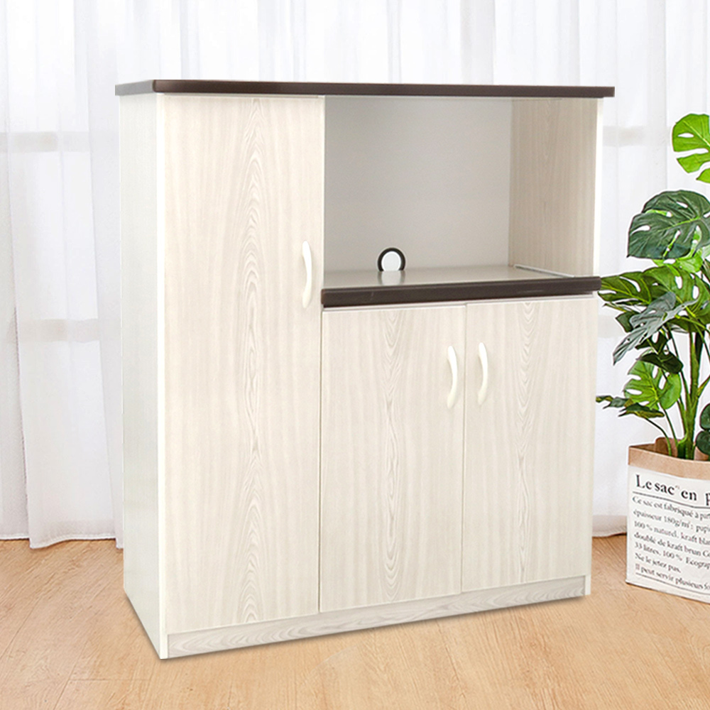 3.2尺三門一拉盤防水塑鋼電器櫃/收納餐櫃(兩色可選)