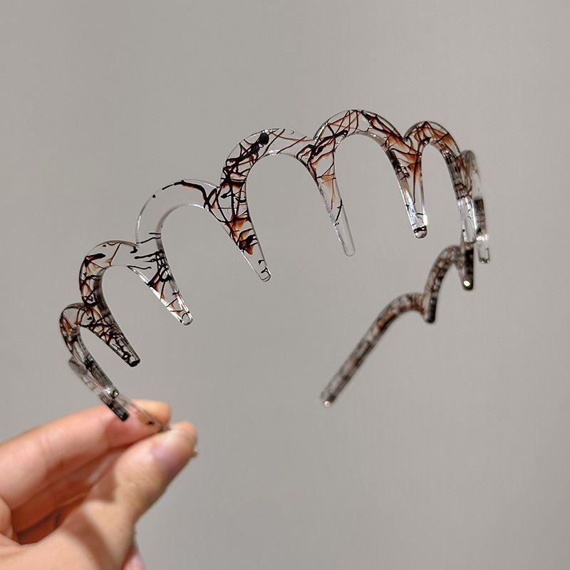 #N/A - 波浪帶齒髮箍 (赤褐拉絲)