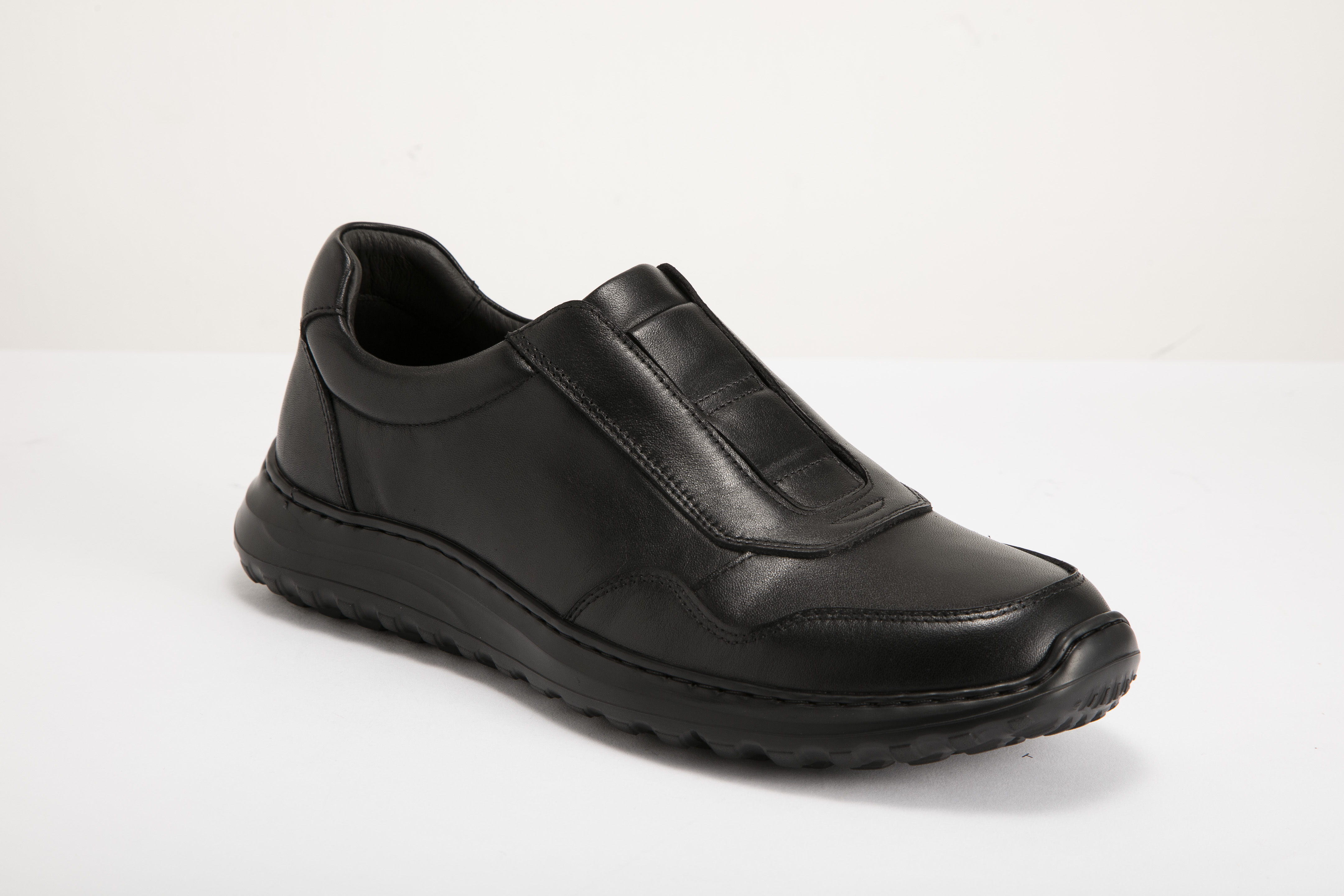 MARIO DORIA - 男裝休閒懶人運動皮鞋 MD-MSNK-2019-BLK