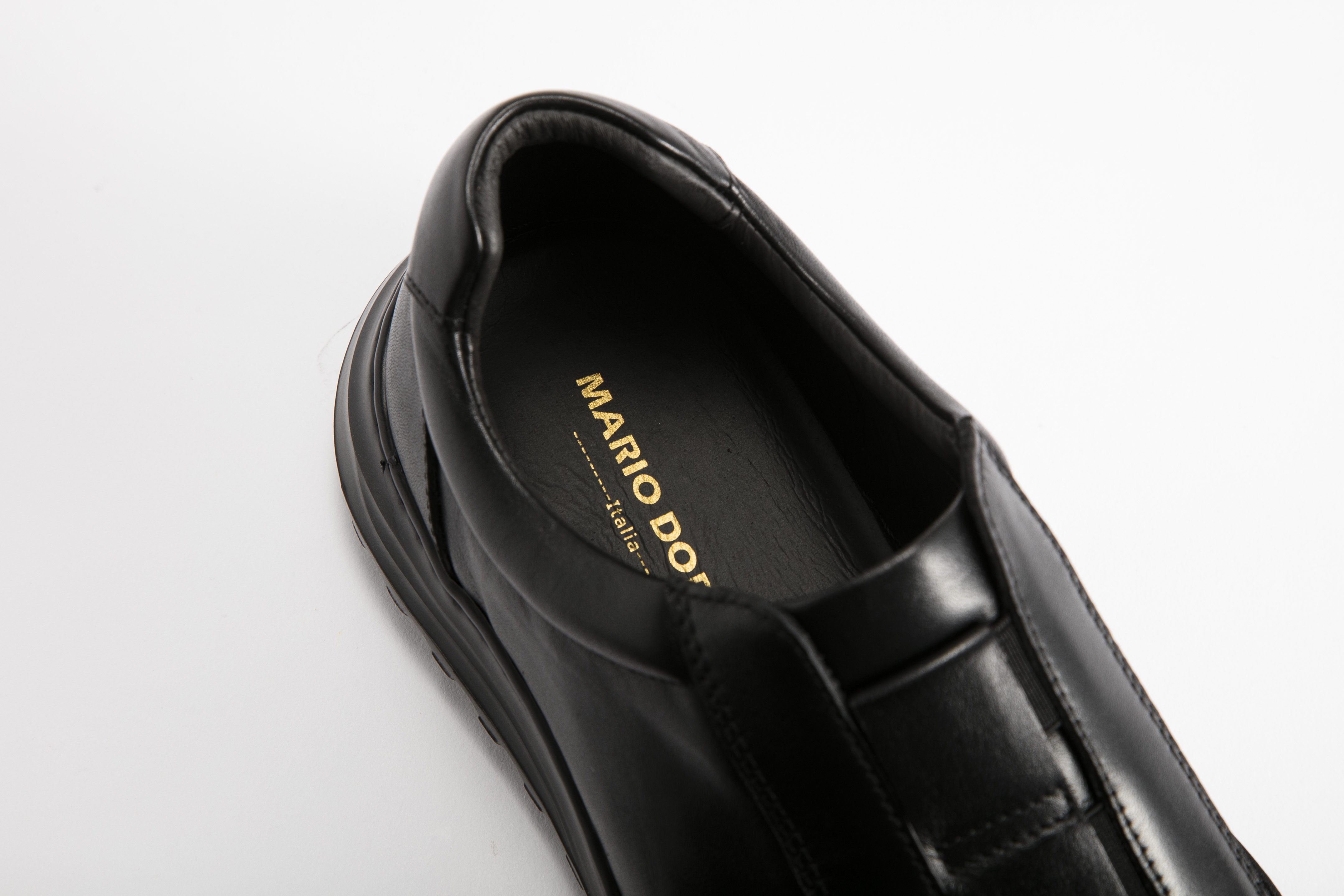 MARIO DORIA - 男裝休閒懶人運動皮鞋 MD-MSNK-2019-BLK