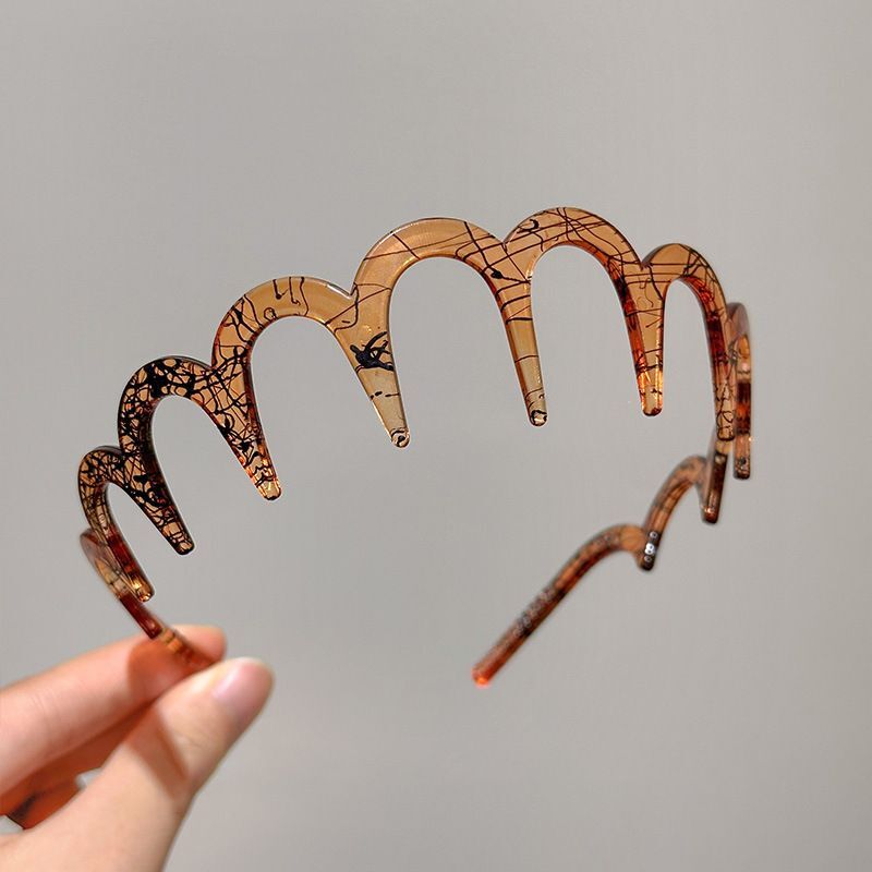 #N/A - 波浪帶齒髮箍 (琥珀拉絲)