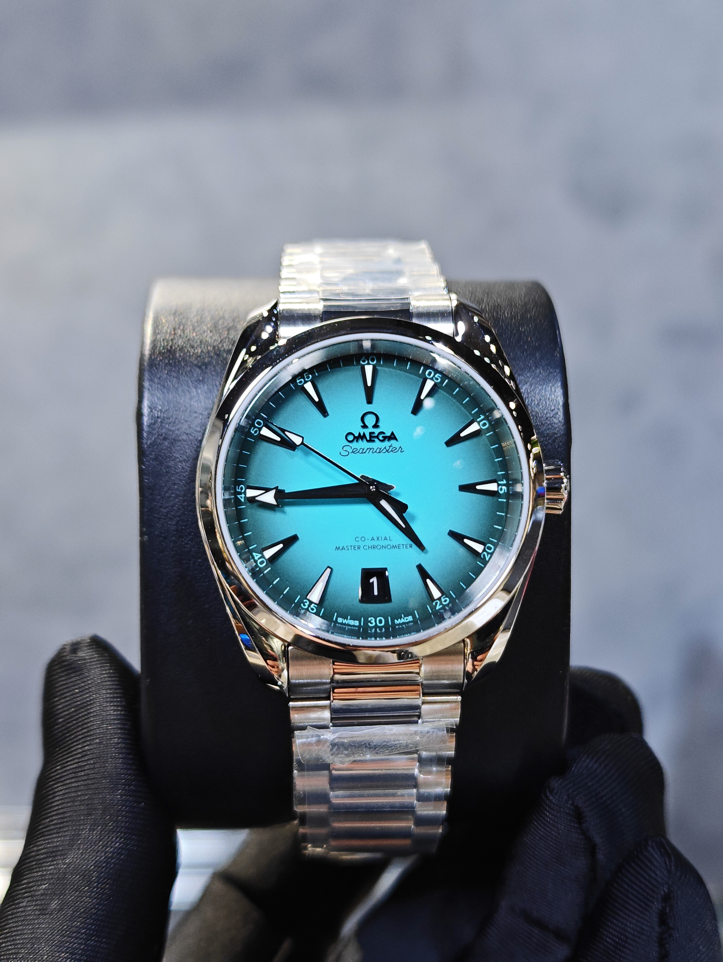 BRAND NEW OMEGA 220.10.38.20.03.005 22010382003005 TURQUOISE DIAL AQUA TERRA 150M CO‑AXIAL MASTER CHRONOMETER 38 MM