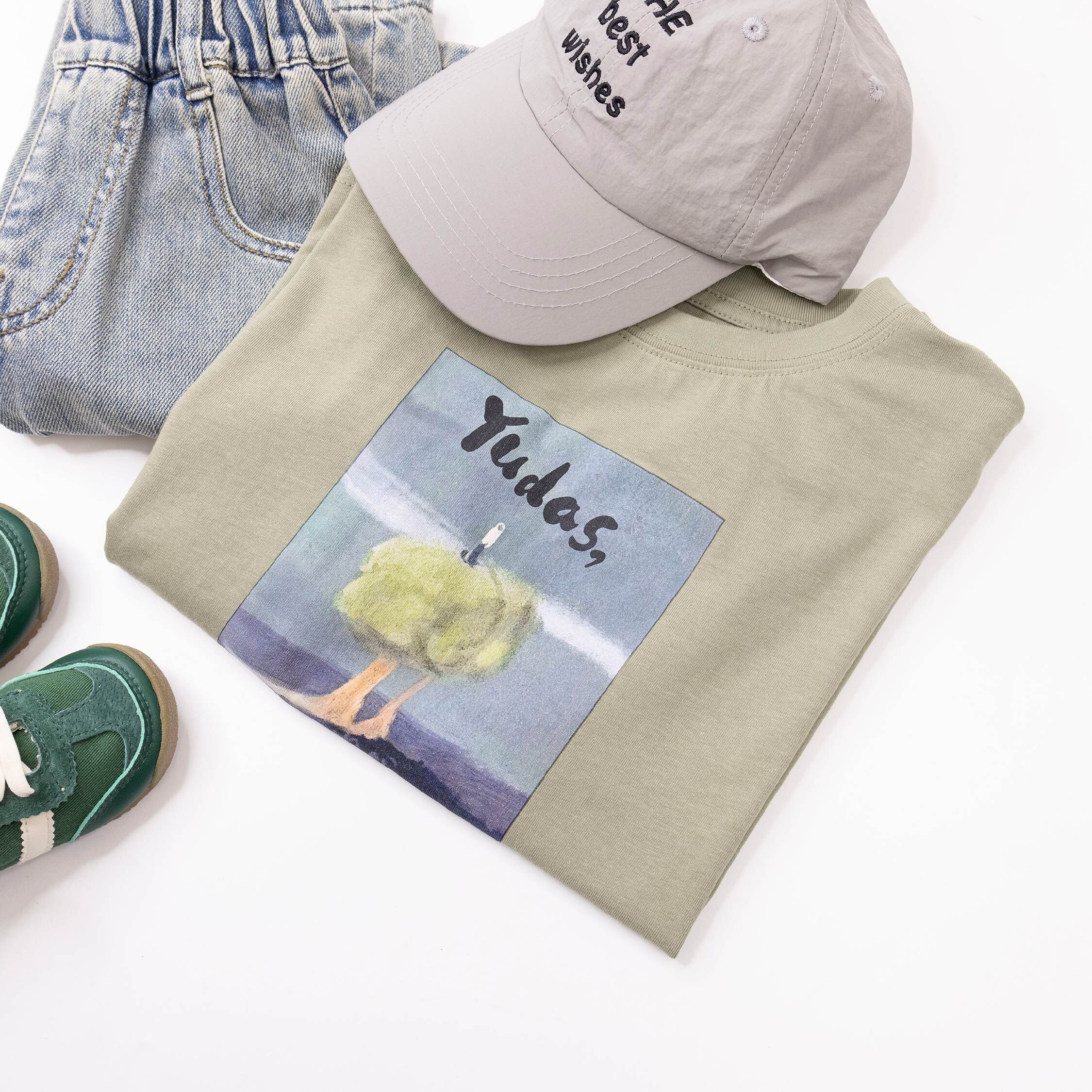 【H50785】蠟筆塗鴉風景畫上衣