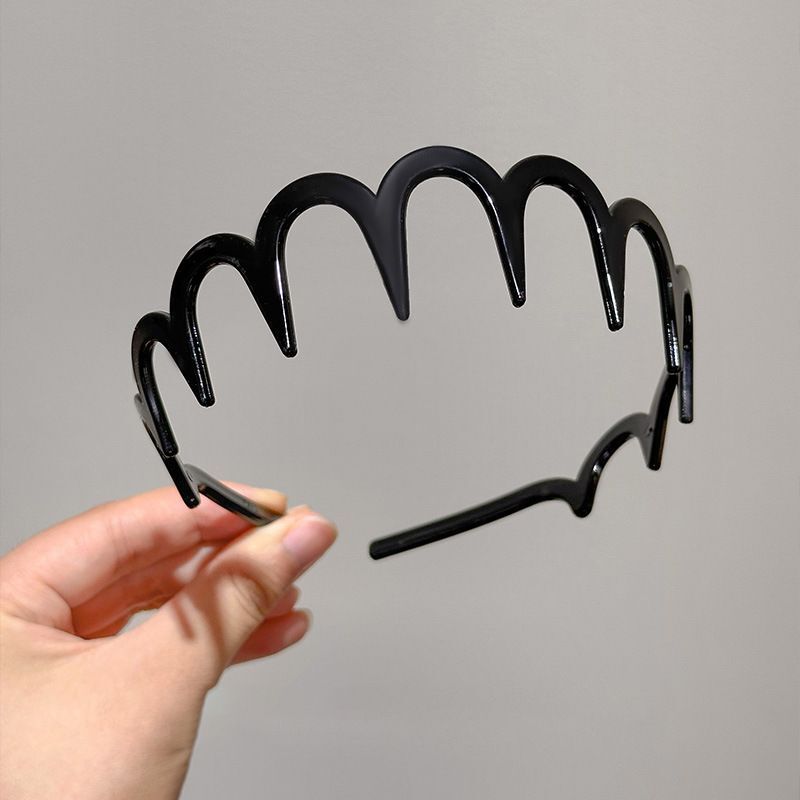 #N/A - 波浪帶齒髮箍 (黑色)