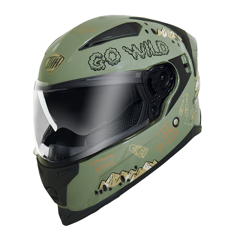 THH T840B 野FUN 工裝綠 全罩式 安全帽 小帽體