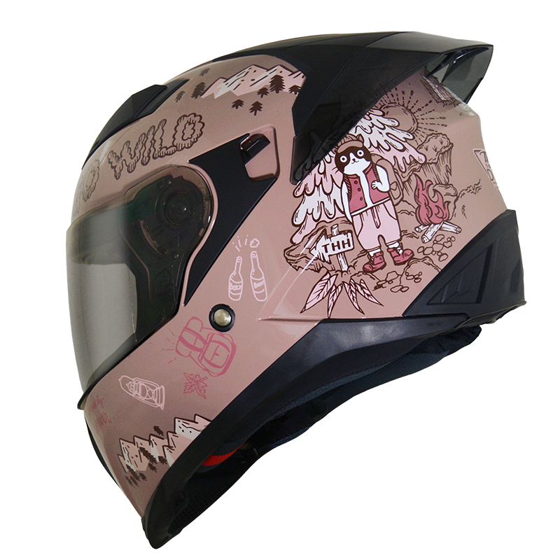 THH T840B 野FUN 煙燻粉 全罩式 安全帽 小帽體