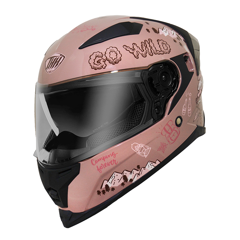 THH T840B 野FUN 煙燻粉 全罩式 安全帽 小帽體